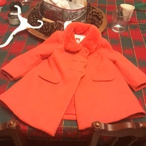 EUC orange Janie and Jack winter coat 18-24 mos